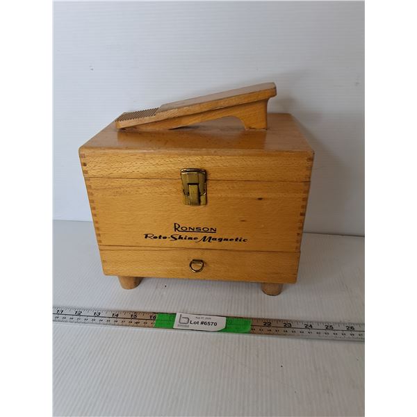 Wooden Shoe Shine/Storage Box 10.5" x 7.25" x 11.5"