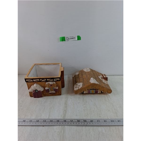 Ceramic Gingerbread House Cookie Jar