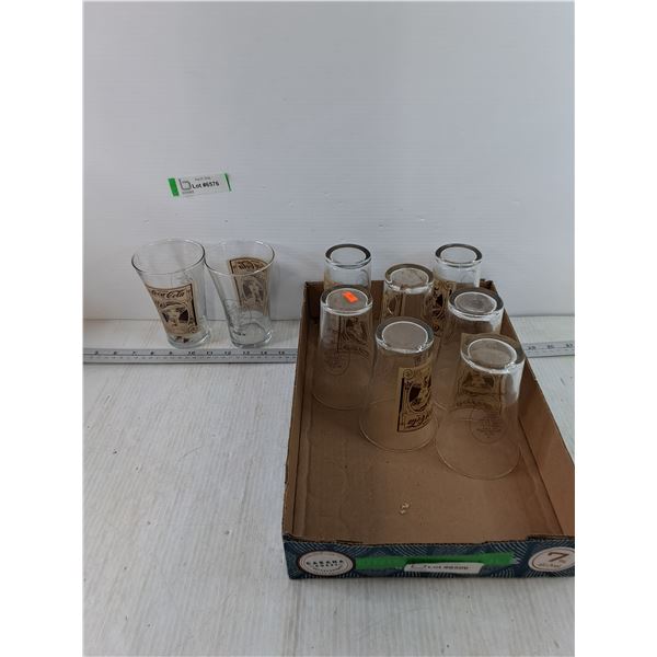 (9) Drink Coca-Cola Glass Cups