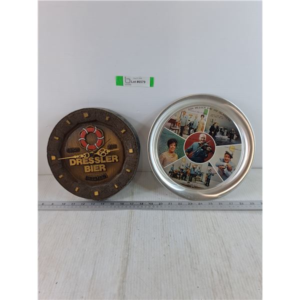 Dressler Bier Bremen Clock As-Is and Don Masser Metal Plate