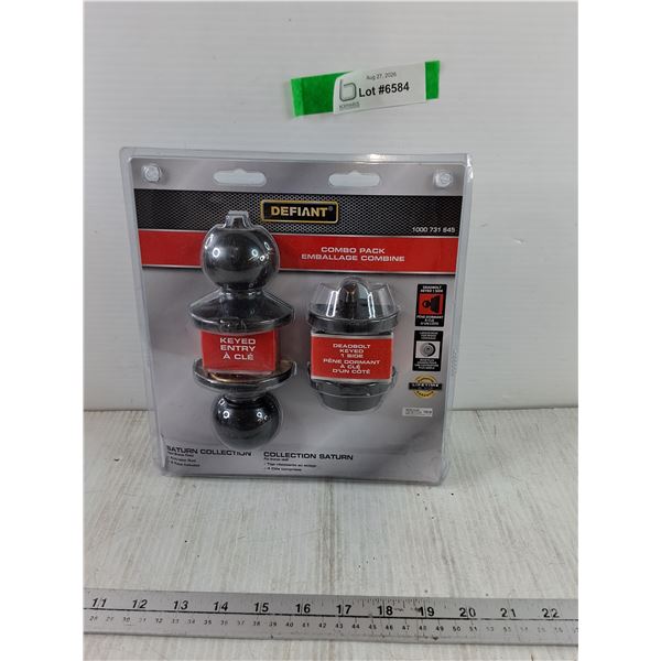 Defiant Combo Pack Doorknob and Deadbolt Sealed