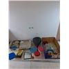 Image 1 : Funnel, Paint Tray, Nicholas Sparks Book, Assorted Containers and Lids Flashlight As-Is, Misc
