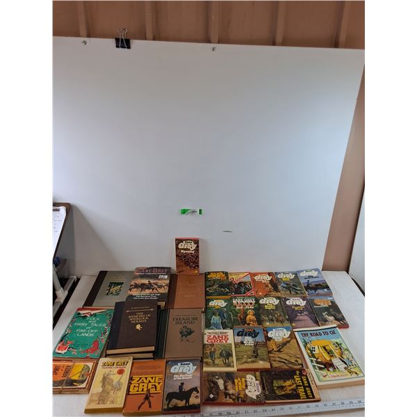 Assorted Western and Classic Books, Zane Grey, Treasure Island, Sherlock Holmes, Road to Oz