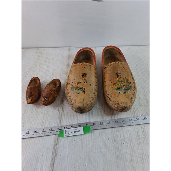 (2) Pairs of Wooden Clogs ~Sizes 5 and 13