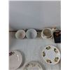 Image 3 : (3) Teacups, (3) Saucers, Horse Figure Tray, Large Decprative Plate