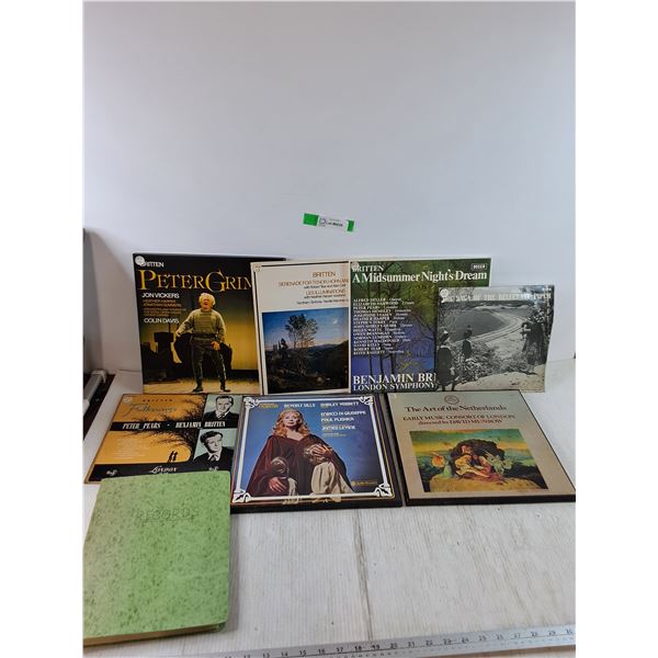 (7) Vinyl Records and (1) Records Books of Musical History
