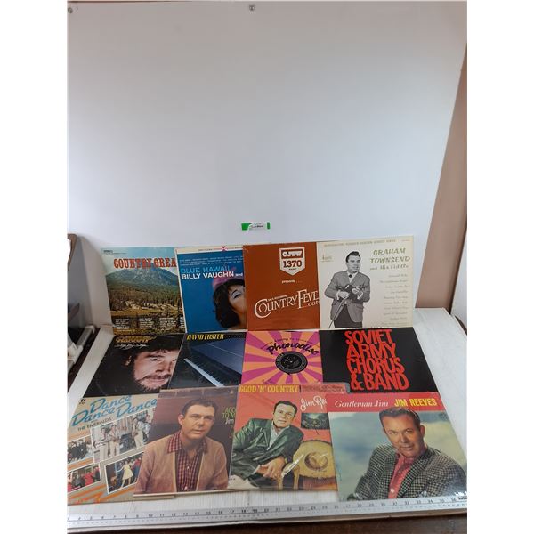 (12) Vinyl Records, Soviet Army Chorus, Jim, Reeves, Emeralds, Billy Vaughn, Graham Townsend