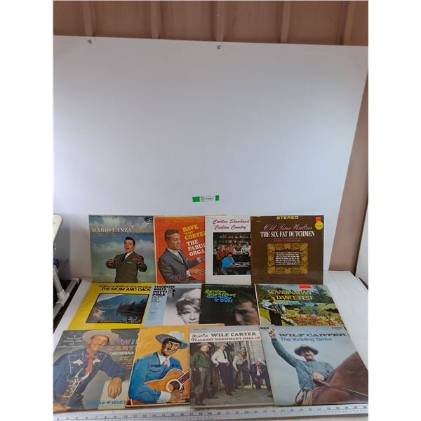 (12) Vinyl Records, Wilf Carter, Dave Cortez, Gordon Lightfoot, Patti Page, Mario Lanza