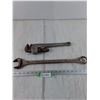 Image 1 : Drop Forged Combination Wrench 1- 1/2", 14" Pipe Wrench