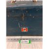 Image 4 : Mastercraft Blue Toolbox with Ruler, Canadian Pacific Manual, (2) Goggles, Oil Can, Misc