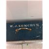 Image 5 : Mastercraft Blue Toolbox with Ruler, Canadian Pacific Manual, (2) Goggles, Oil Can, Misc