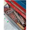 Image 8 : Mastercraft Blue Toolbox with Ruler, Canadian Pacific Manual, (2) Goggles, Oil Can, Misc