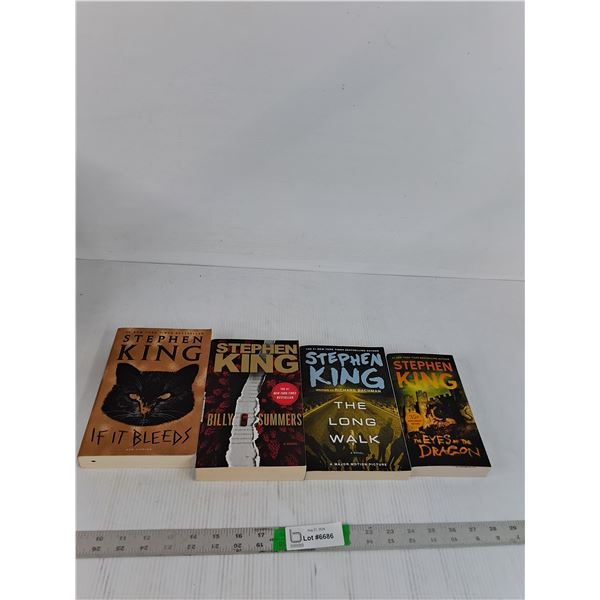 (4) Stephen King Books- If It Bleeds, Billy Summers, The Long Walk, Eyes Of The Dragon