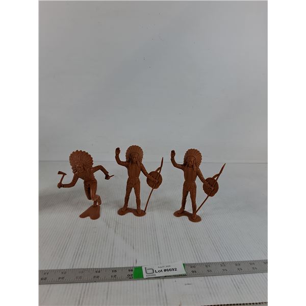 Plastic 6" Native American Warrior Toys ( as is)
