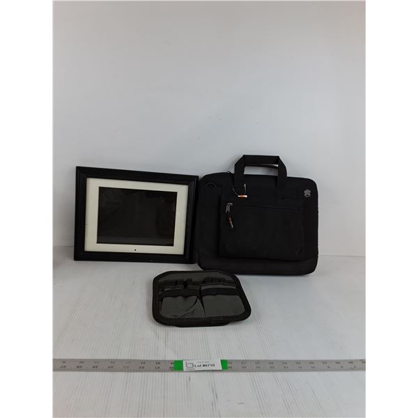 Digtal Photo Frame ( as is), Computer Bag, Misc