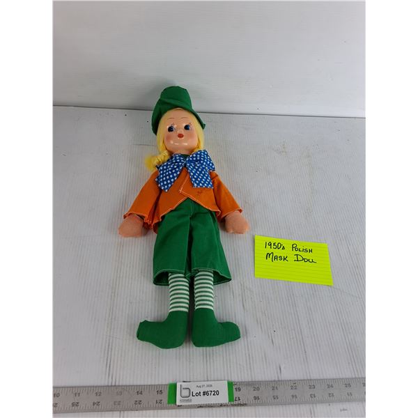 1950's Polish Mask Doll 19" ( as is)
