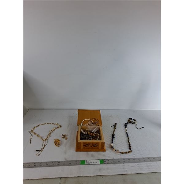 Jewelry Box With Assorted Jewelry