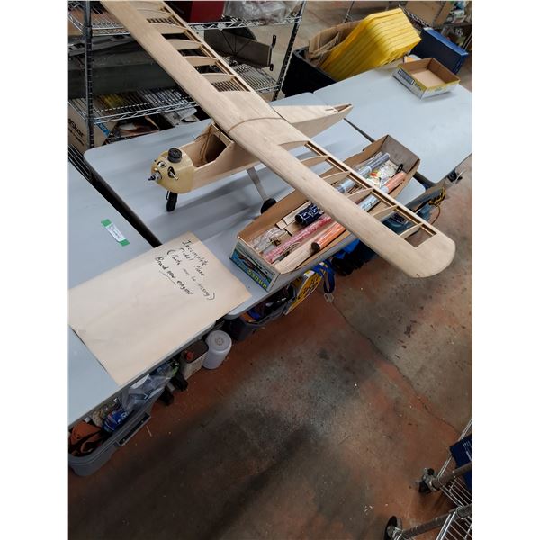 Incomplete Model Plane, Extra Parts, Econokote Plane Finish - 57" Wingspan - Cannot Ship