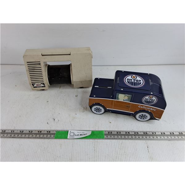 Websters Electro Air Compressor & Oilers Coin Bank