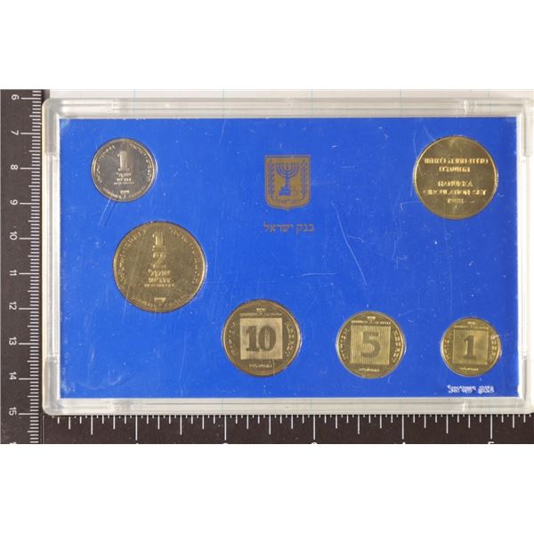 1988 ISRAEL 6 COIN UNC SET IN HARD PLASTIC CASE