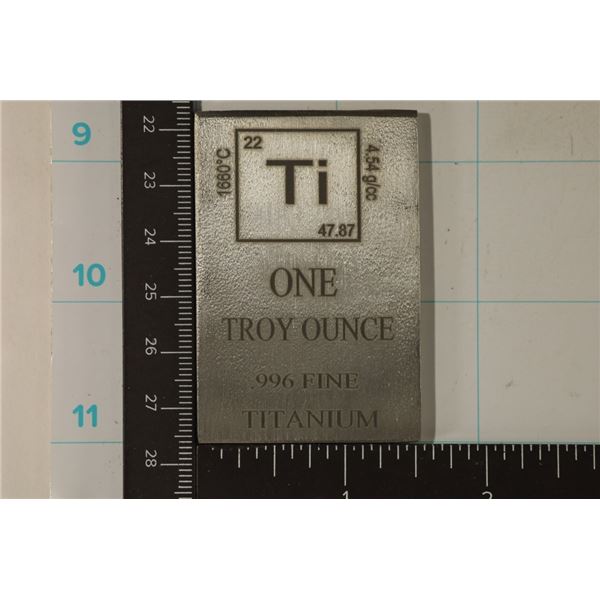 1 TROY OZ .999 FINE TITANIUM BAR WITH TABLE OF
