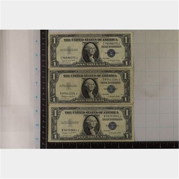 2-1935-G & 1935-H US $1 SILVER CERTS, BLUE SEALS