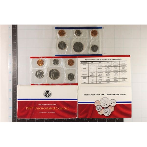 1987 US MINT SET (UNC) P/D (WITH ENVELOPE) AND
