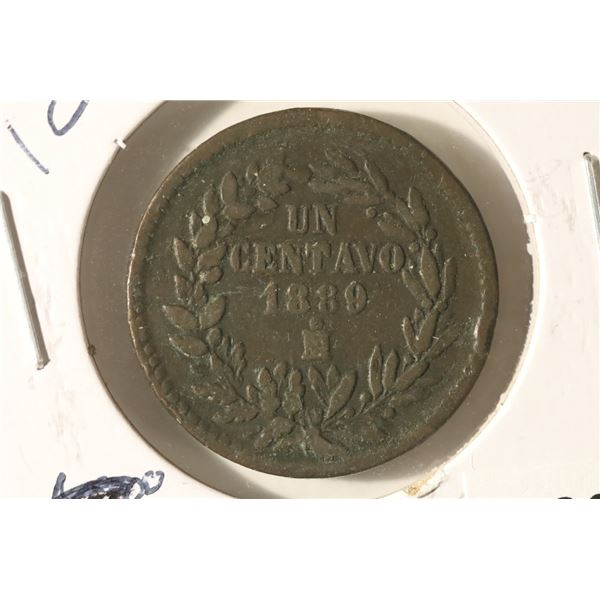 1889-M MEXICO COPPER ONE CENTAVO
