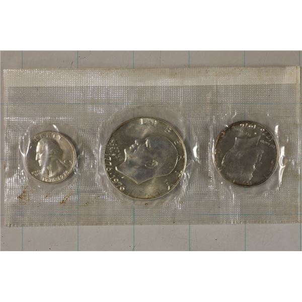 1976 US SILVER BICENTENNIAL 3 COIN UNC SET IN