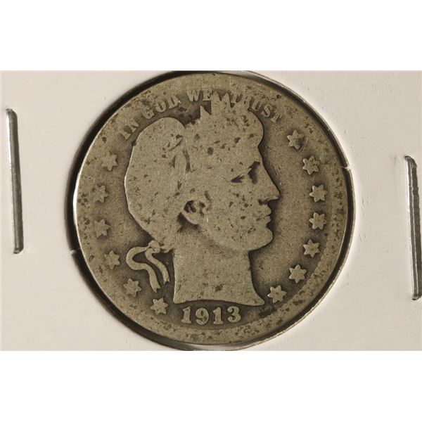 1913-D SILVER BARBER QUARTER