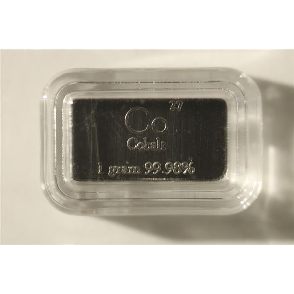1 GRAM OF 99.98% COBALT INGOT IN HARD PLASTIC