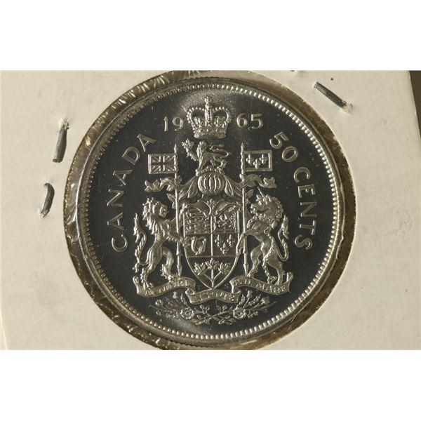 1965 CANADA SILVER (PF LIKE) 50 CENTS .3 OZ. ASW