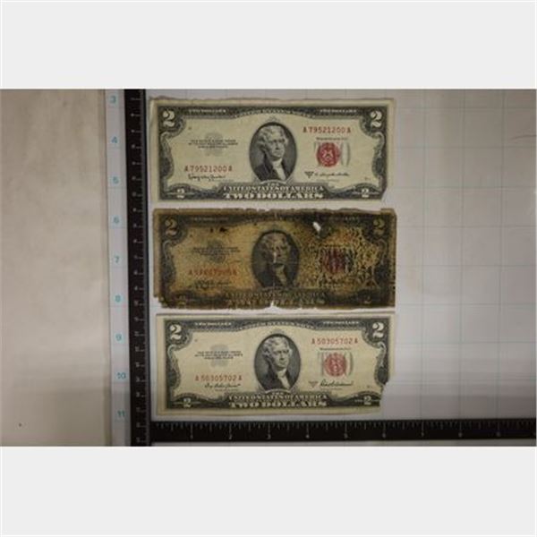 3-US $2 RED SEAL NOTES: 2-1953-A'S AND 1953-C