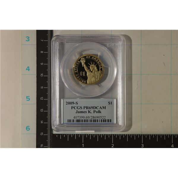 2009-S JAMES K. POLK PRESIDENTIAL $1 PCGS PR69DCAM