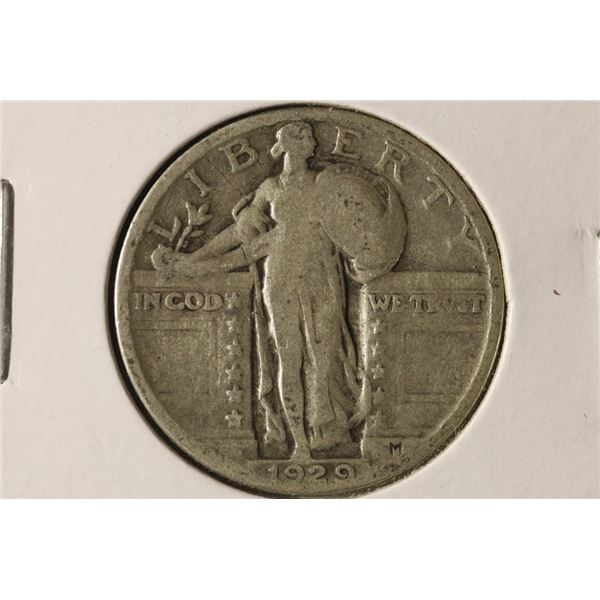 1929 SILVER STANDING LIBERTY QUARTER