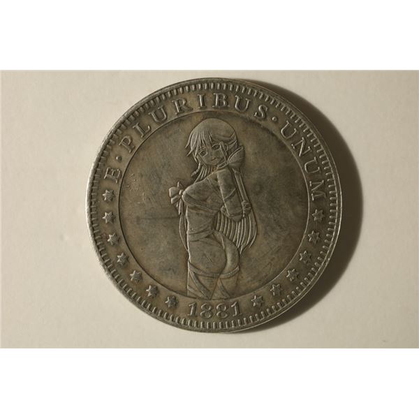 FANTASY CARVED WOMAN ON REPLICA 1881-CC MORGAN $