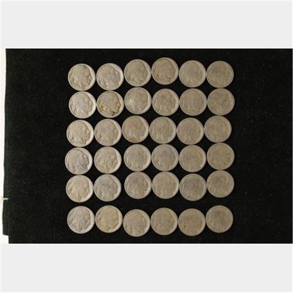 36 BUFFALO NICKELS: 32 NO DATE AND 4-PARTIAL DATE