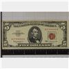 Image 1 : 1963 US $5 RED SEAL BILL