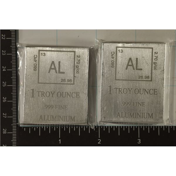 2-1 TROY OZ .999 FINE ALUMINUM BARS WITH TABLE OF
