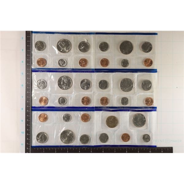 6 PARTIAL "P" MINT MARKED UNC SETS. $6.21 FACE