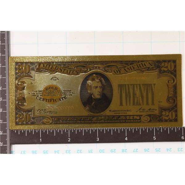 GOLD 999999 FOIL REPLICA OF A US 1928 GOLD