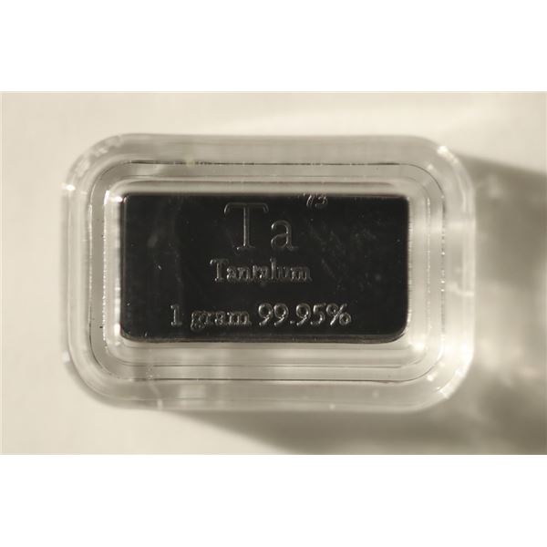 1 GRAM 99.95 TANTALUM INGOT IN HARD PLASTIC