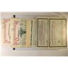Image 1 : 6 VINTAGE FORIEGN STOCK CERTIFICATES WITH COUPONS: