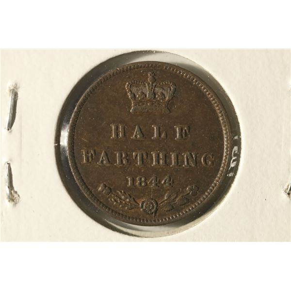 1844 GREAT BRITAIN COPPER HALF FARTHING