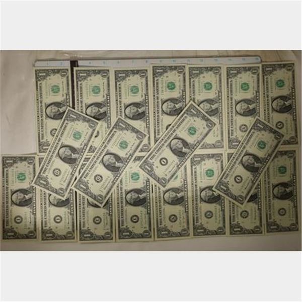 19-CRISP UNC US $1 FRN'S: 1-1969, 1-1969-D, 1-1981
