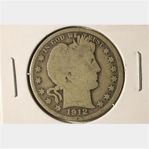 1912 SILVER BARBER HALF DOLLAR