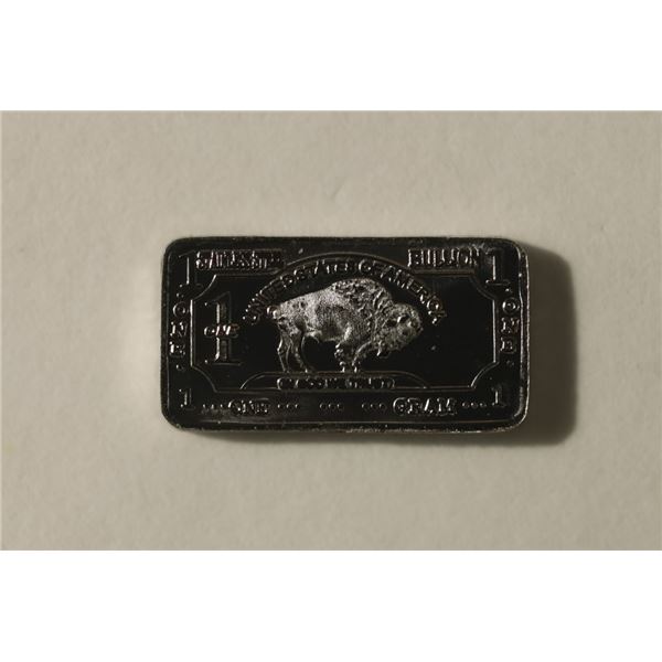 1 GRAM STAINLESS STEEL BUFFALO BULLION INGOT PF