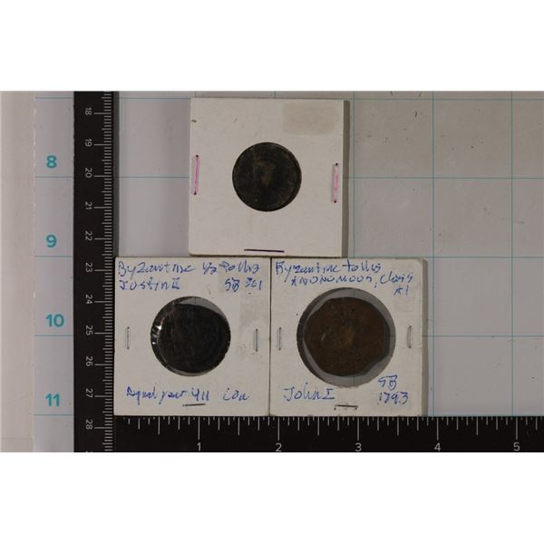 3 ROMAN ANCIENT COINS.: JUSTIN II, BYZANTINE
