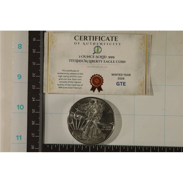 1 OZ. .999 TITANIUM 2026 LIBERTY ROUND WITH