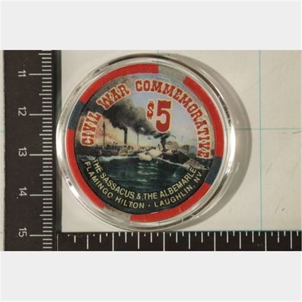 FLAMINGO HILTON 1997 CIVIL WAR COMMEMORATIVE $5